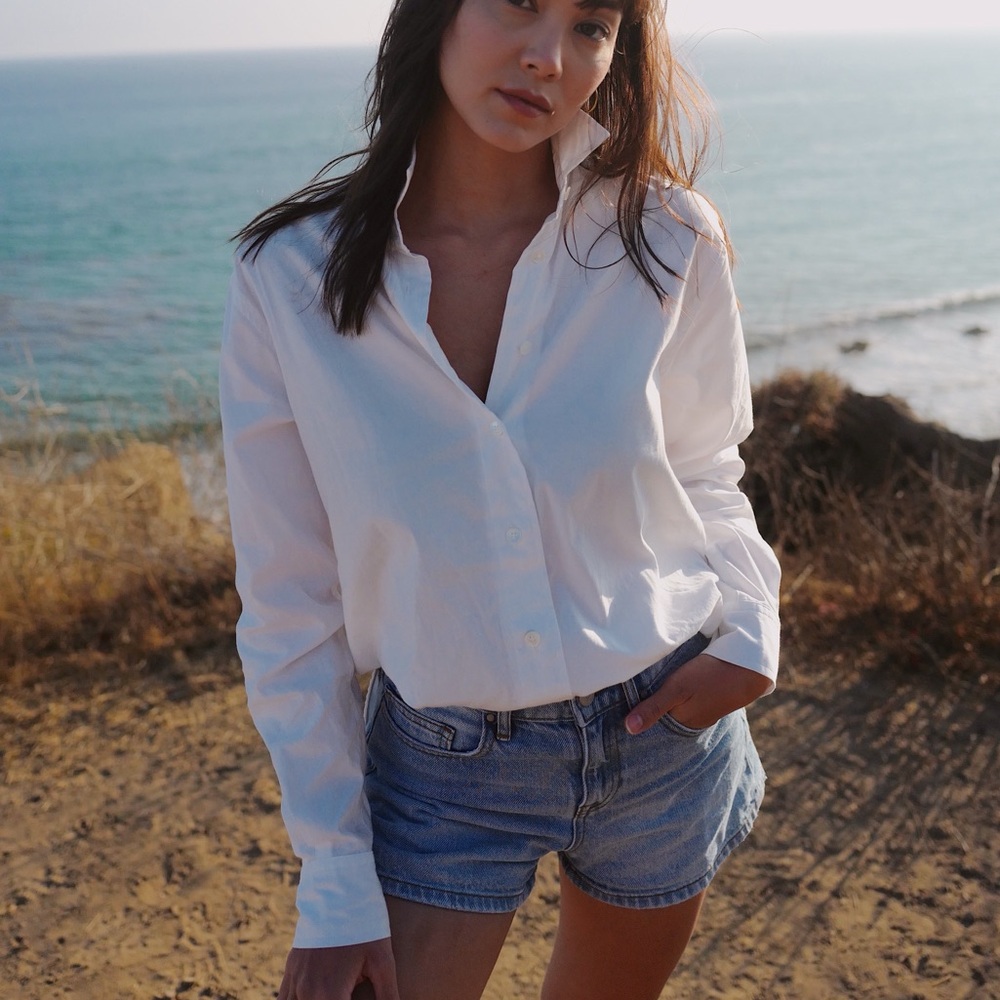 Reformation White Button Down Shirt